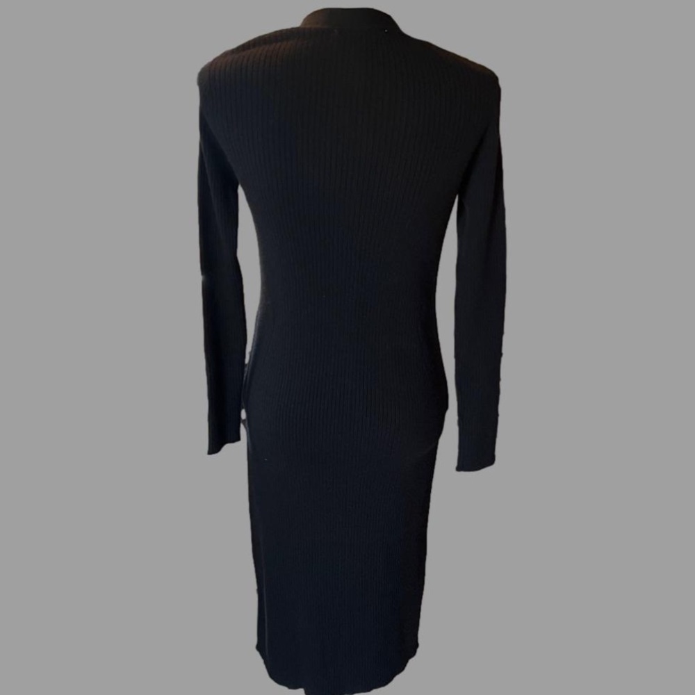 MAGASCHONI Black Ribbed Bodycon Dress, NEW - Picture 2 of 4